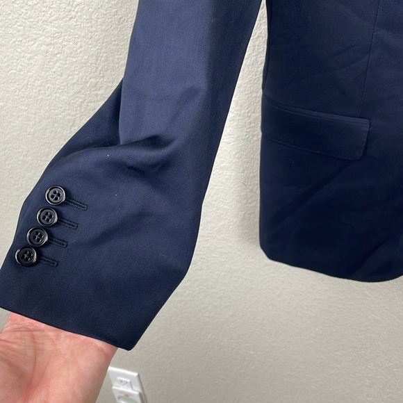 New Armani Collezioni Navy Blue Wool Blazer Suit Jacket 2 Button Sz 48S - Picture 5 of 15